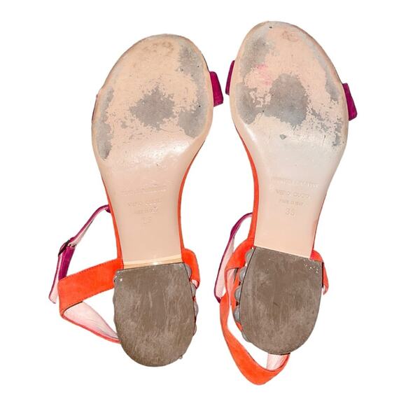NICHOLAS KIRKWOOD FUCHSIA AND ORANGE SANDALS WITH PEARLS Size 36 - Picture 7 of 8